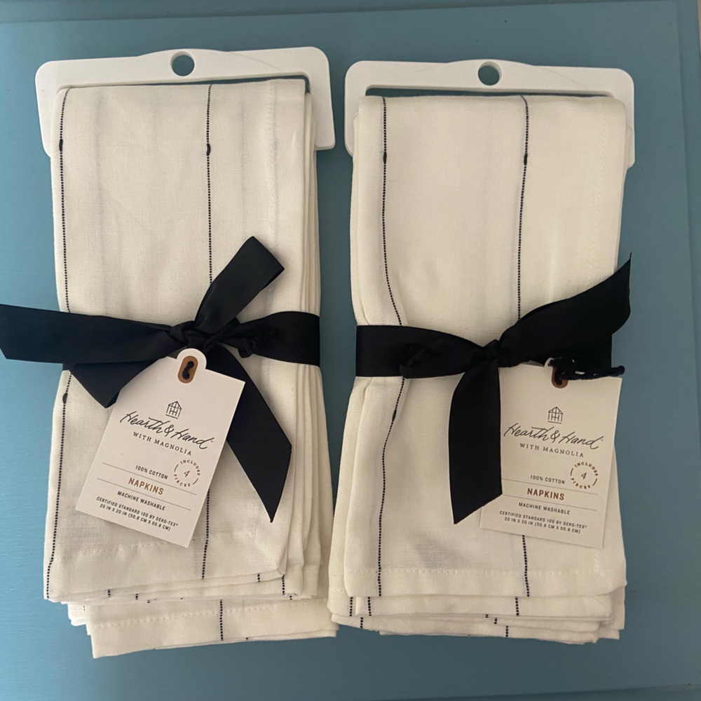NEW Hearth & Hand 100% cotton napkins 2- 4 piece sets